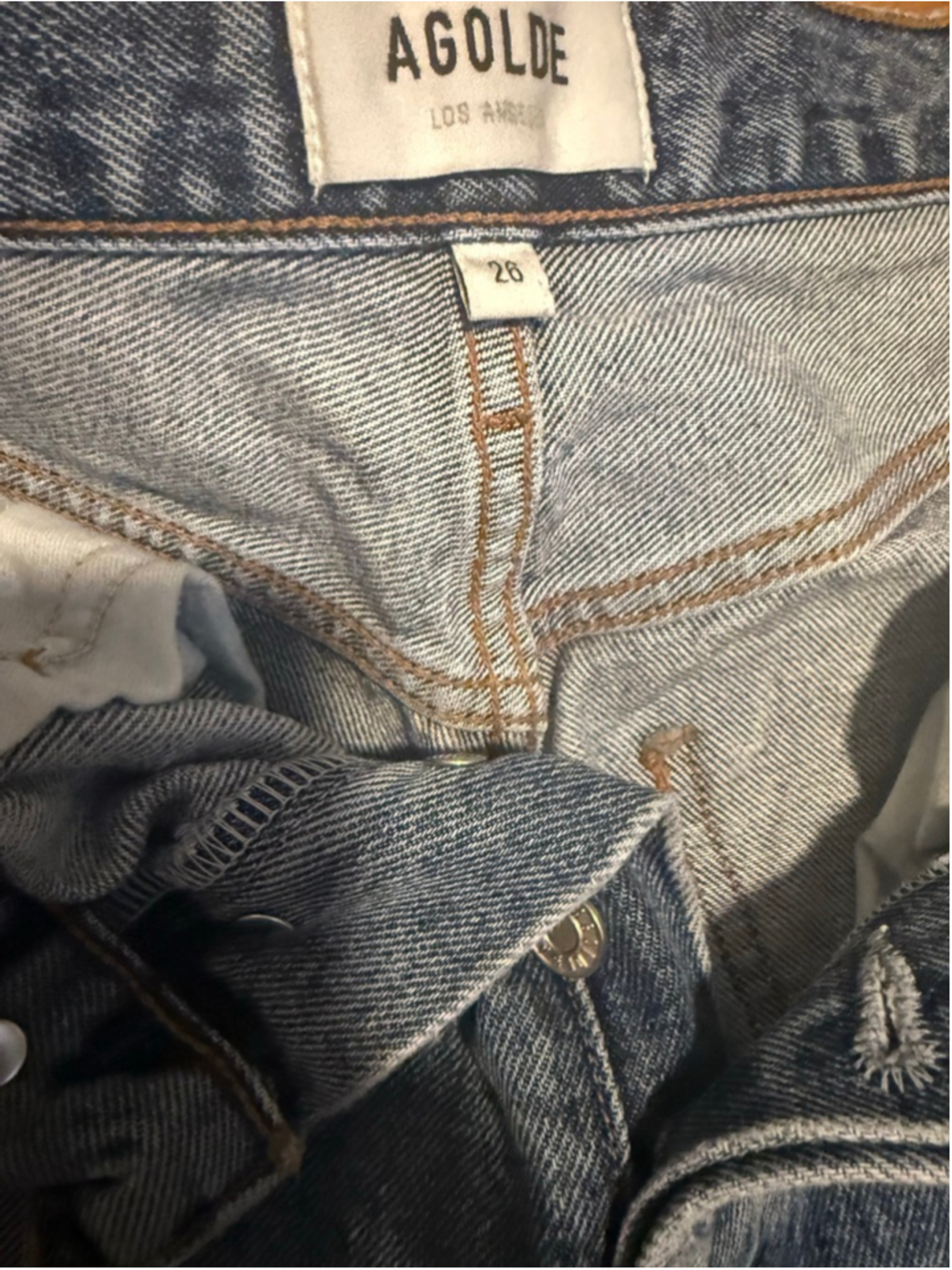 Preowned, Women's AGOLDE Blue Straight Leg Jeans ,Size 26 - Picture 3 of 4